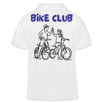 Bike Club Line Drawing - Kids Organic Polo Shirt by Stanley/Stella - white - Back