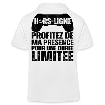 Hors-ligne cadeau pour gamer humour gaming cadeau - Polo enfant bio Stanley/Stella - blanc - Dos