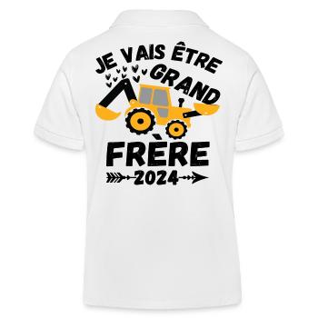 Je vais être grand frère 2024 annonce naissance - Polo enfant bio Stanley/Stella - blanc - Dos