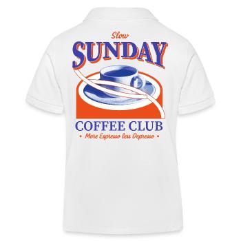 Coffee club on Sundays - Kids Organic Polo Shirt by Stanley/Stella - white - Back