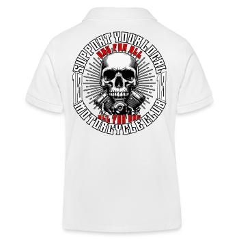 Motard Chopper Motard Motard Crâne avec Moteur - Polo enfant bio Stanley/Stella - blanc - Dos
