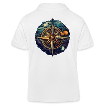 Belle boussole Boho - Soleil, Lune et Cosmos - Polo enfant bio Stanley/Stella - blanc - Dos