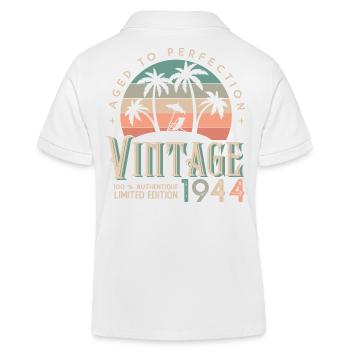 1944 Geburtstagsgeschenk Jahrgang 1944 - Kinder Organic Poloshirt Mini Sprinter von Stanley/Stella - Weiß - Hinten