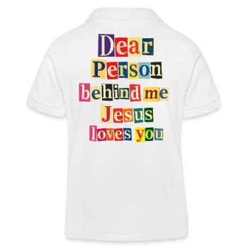 Jesus loves you positive message - Kids Organic Polo Shirt by Stanley/Stella - white - Back