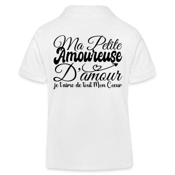 Geschenk in Liebe mit Liebe, in Liebe, ich liebe dich sehr - Kinder Organic Poloshirt Mini Sprinter von Stanley/Stella - Weiß - Hinten
