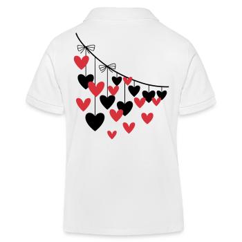 Herzgirlande Viele Herzen - Kinder Organic Poloshirt Mini Sprinter von Stanley/Stella - Weiß - Hinten