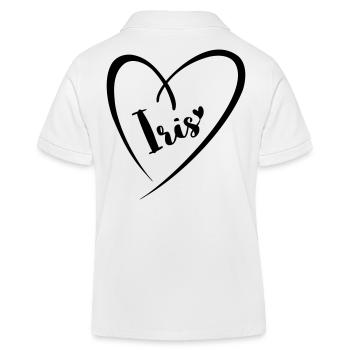 Iris Name Vorname im Herzrahmen - Kinder Organic Poloshirt Mini Sprinter von Stanley/Stella - Weiß - Hinten