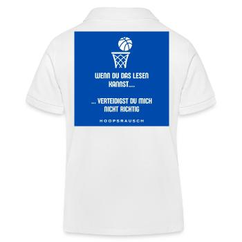 Lesen oder Verteidigen Spruch Hoopsrausch - Kinder Organic Poloshirt Mini Sprinter von Stanley/Stella - Weiß - Hinten