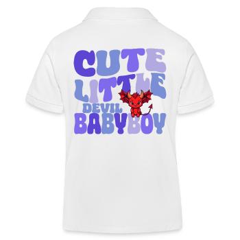 Babyboy - Cute little Devil - Kids Organic Polo Shirt by Stanley/Stella - white - Back