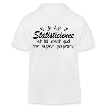 Ich bin Statistiker Was ist Ihre Macht? - Kinder Organic Poloshirt Mini Sprinter von Stanley/Stella - Weiß - Hinten
