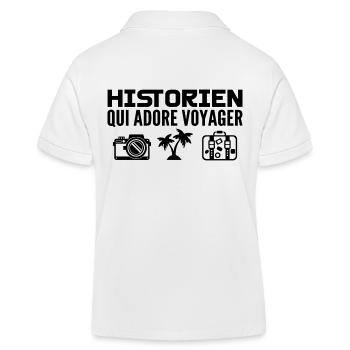 Travelers & Historians: Passion & Discovery - Kids Organic Polo Shirt by Stanley/Stella - white - Back