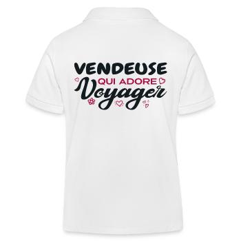 Vendeuse globe-trotteuse passionnée de voyages - Polo enfant bio Stanley/Stella - blanc - Dos