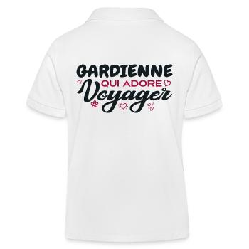 Weltenbummler Babysitter mit Leidenschaft für Reisen - Kinder Organic Poloshirt Mini Sprinter von Stanley/Stella - Weiß - Hinten