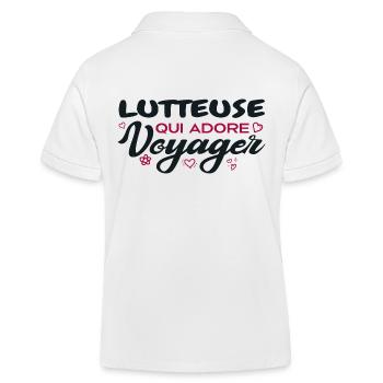 Lutteuse globe-trotteuse passionnée de voyages - Polo enfant bio Stanley/Stella - blanc - Dos