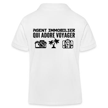 Voyageurs & Agents immobilier Passion & Découverte - Polo enfant bio Stanley/Stella - blanc - Dos