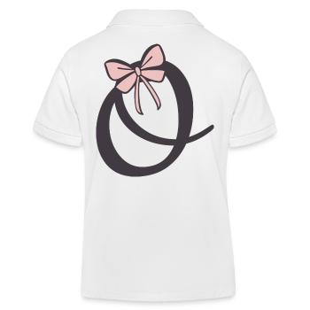 Initial letter O Ribbon - Kids Organic Polo Shirt by Stanley/Stella - white - Back