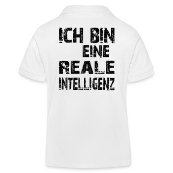KI Spruch Ich bin eine reale Intelligenz - Kinder Organic Poloshirt Mini Sprinter von Stanley/Stella - Weiß - Hinten