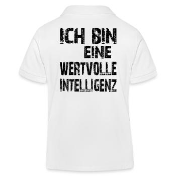 KI Spruch Ich bin eine wertvolle Intelligenz - Kinder Organic Poloshirt Mini Sprinter von Stanley/Stella - Weiß - Hinten