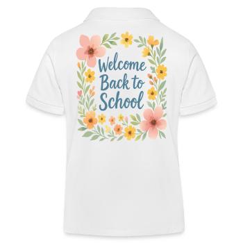 Blumendesign für den Schulanfang - Kinder Organic Poloshirt Mini Sprinter von Stanley/Stella - Weiß - Hinten