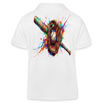 Gant Balle et Batte de Baseball Multicolore   - Polo enfant bio Stanley/Stella - blanc - Dos