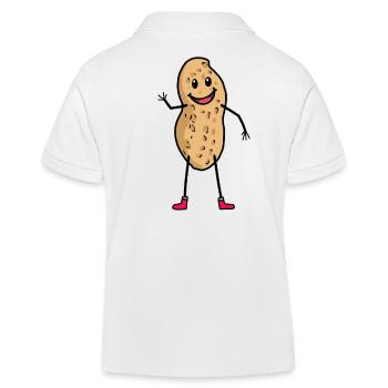 happy Erdnuss Lustig Erdnüsse Kinder Geschenkidee - Kinder Organic Poloshirt Mini Sprinter von Stanley/Stella - Weiß - Hinten