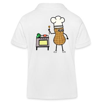 Erdnuss Koch Kochen Küche Herd Hobbykoch - Kinder Organic Poloshirt Mini Sprinter von Stanley/Stella - Weiß - Hinten