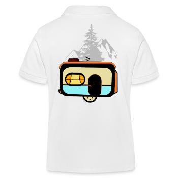 Wohnwagen Campingwagen Bauwagen Urlaub Ferien - Kinder Organic Poloshirt Mini Sprinter von Stanley/Stella - Weiß - Hinten