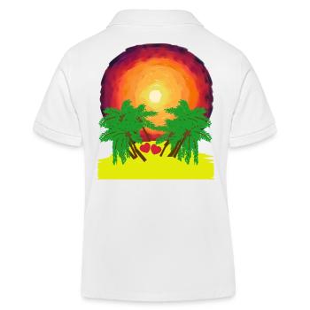Romantique Island Palm Palms Sunshine Caribbean Heart - Polo enfant bio Stanley/Stella - blanc - Dos