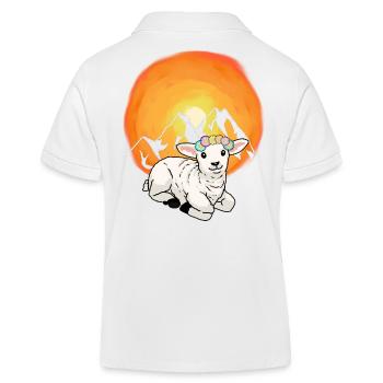 Mountains Austria Alps Lamb Sheep Nature Alm - Kids Organic Polo Shirt by Stanley/Stella - white - Back