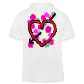 Valentin Valentinstag Herz Herzen Pfeil Liebe Ehe - Kinder Organic Poloshirt Mini Sprinter von Stanley/Stella - Weiß - Hinten
