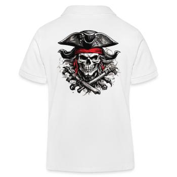 Jolly Roger Pirate Skull Party Halloween Design - Polo enfant bio Stanley/Stella - blanc - Dos