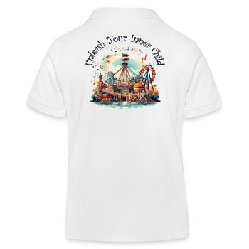 Amusement park, fairground, village festival - Kids Organic Polo Shirt by Stanley/Stella - white - Back