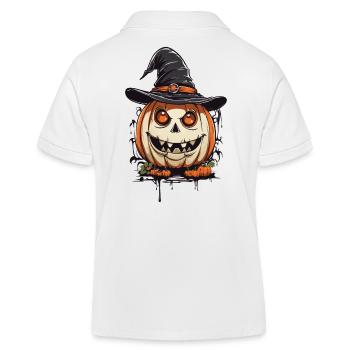 Magischer Hexen Kürbis lustiger Halloween Look - Kinder Organic Poloshirt Mini Sprinter von Stanley/Stella - Weiß - Hinten