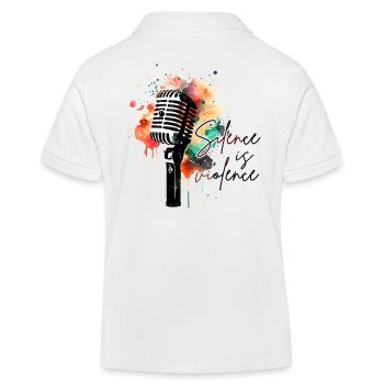 Le silence, c’est de la violence - Mois de l’histoire des Noirs Africain - Polo enfant bio Stanley/Stella - blanc - Dos