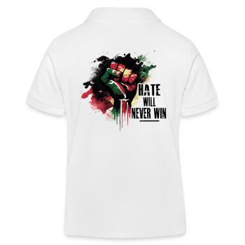 La haine ne gagnera jamais - Mois de l’histoire des Noirs Africain - Polo enfant bio Stanley/Stella - blanc - Dos