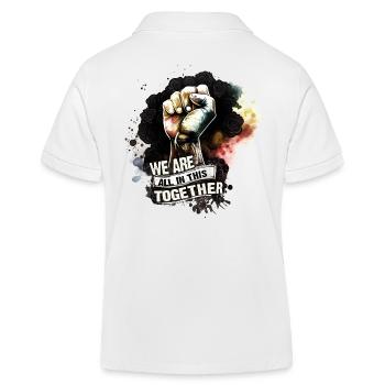 Nous sommes tous ensemble - Mois de l’histoire des Noirs africain - Polo enfant bio Stanley/Stella - blanc - Dos