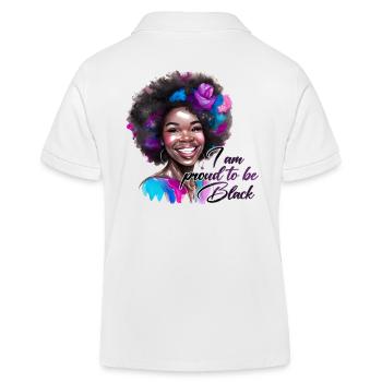 Fier d’être noir - Mois de l’histoire des Noirs Africain - Polo enfant bio Stanley/Stella - blanc - Dos