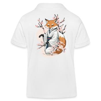 Japanischer Fuchs Kitsune Yokai Ukiyo-E Vintage - Kinder Organic Poloshirt Mini Sprinter von Stanley/Stella - Weiß - Hinten