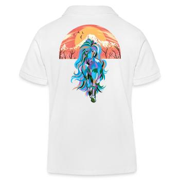 Wildnis Fantasy Wildpferd Pferde Pony Hengst bunt - Kinder Organic Poloshirt Mini Sprinter von Stanley/Stella - Weiß - Hinten
