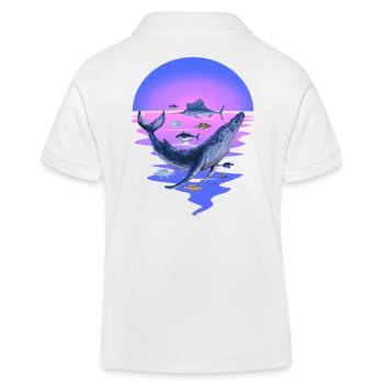 marine animals, marine mammals, fish, fish, ocean, fin - Kids Organic Polo Shirt by Stanley/Stella - white - Back