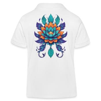 Lotusblume Spirit Farbenfreude Lebensblume - Kinder Organic Poloshirt Mini Sprinter von Stanley/Stella - Weiß - Hinten