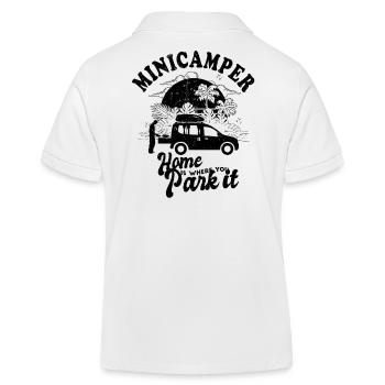 Minicamper Sprüche Camping-Camper Microcamper - Kinder Organic Poloshirt Mini Sprinter von Stanley/Stella - Weiß - Hinten