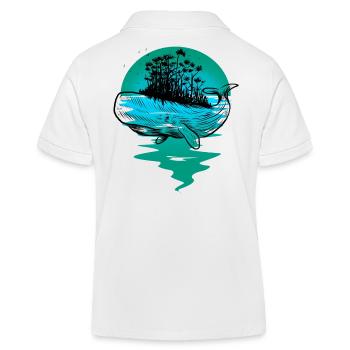 baleine, poisson, océan, mammifères marins - Polo enfant bio Stanley/Stella - blanc - Dos