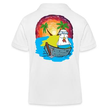 Hühner Matrosen Boot Strand Schwimmring Ahoi - Kinder Organic Poloshirt Mini Sprinter von Stanley/Stella - Weiß - Hinten
