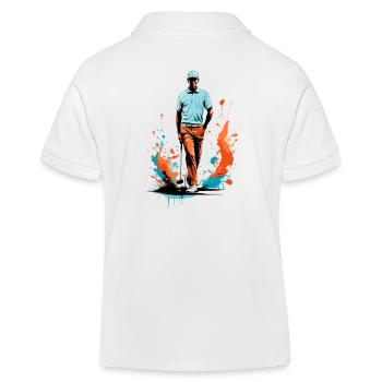 Golfspieler Design Aesthetic Golfer Streetwear - Kinder Organic Poloshirt Mini Sprinter von Stanley/Stella - Weiß - Hinten