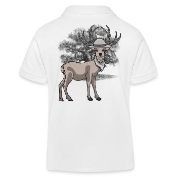 Waldtier Hirsch Waldtiere Rotwild Waldbewohner - Kinder Organic Poloshirt Mini Sprinter von Stanley/Stella - Weiß - Hinten