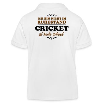Retirement Pensioner Pensioner Cricket - Kids Organic Polo Shirt by Stanley/Stella - white - Back