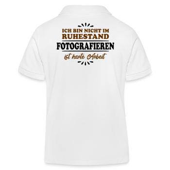 Retired Pensioner Pensioner Photographer - Kids Organic Polo Shirt by Stanley/Stella - white - Back