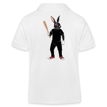 Baseballspieler Osterhase Ostern Baseball - Kinder Organic Poloshirt Mini Sprinter von Stanley/Stella - Weiß - Hinten