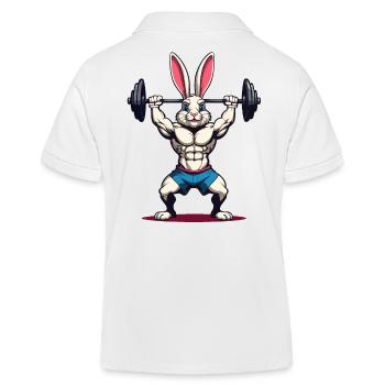 Lapin de Pâques Body Building Animal Drôle Séance D’entraînement - Polo enfant bio Stanley/Stella - blanc - Dos
